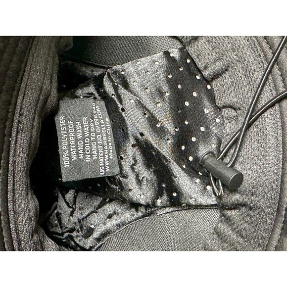 Hairbrella Satin-Lined Waterproof Sun Beach Outdoor Hat Unisex Black New - Picture 9 of 11